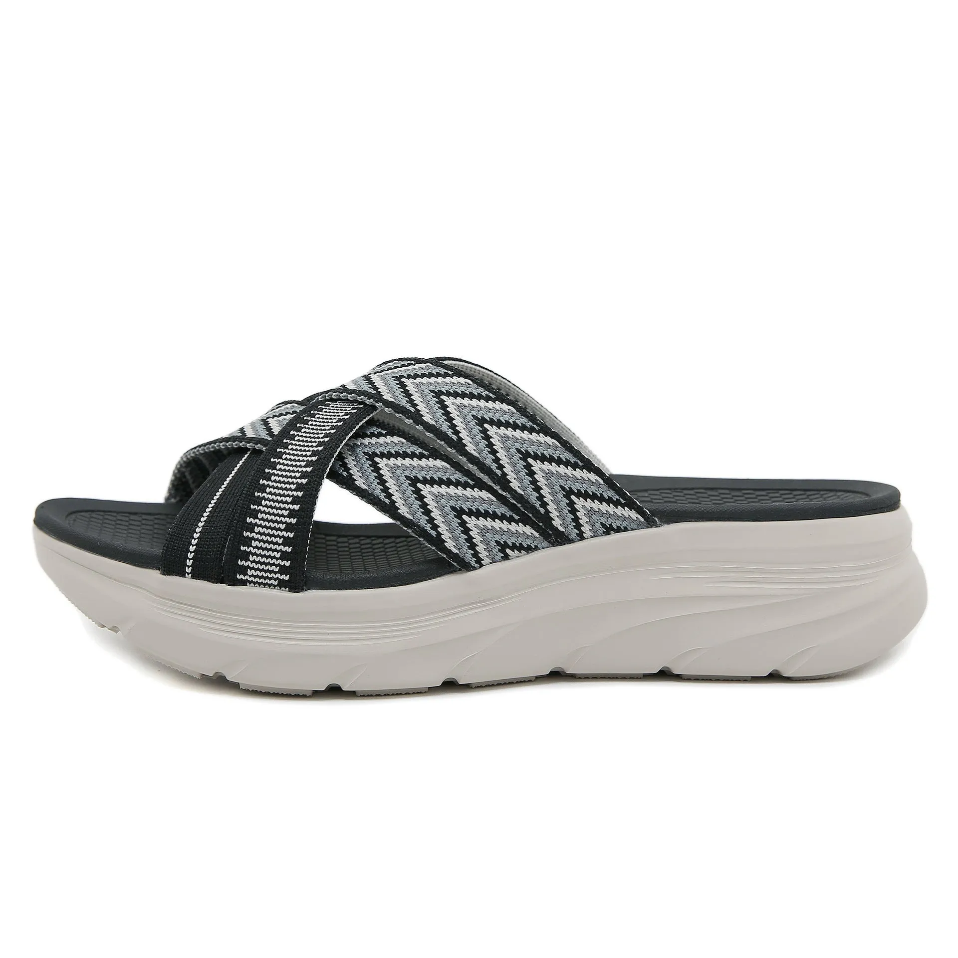 2024 Summer New Sandals Women's Light Sports Style Comfortable Rubber Band Large Thick Sole Slippers