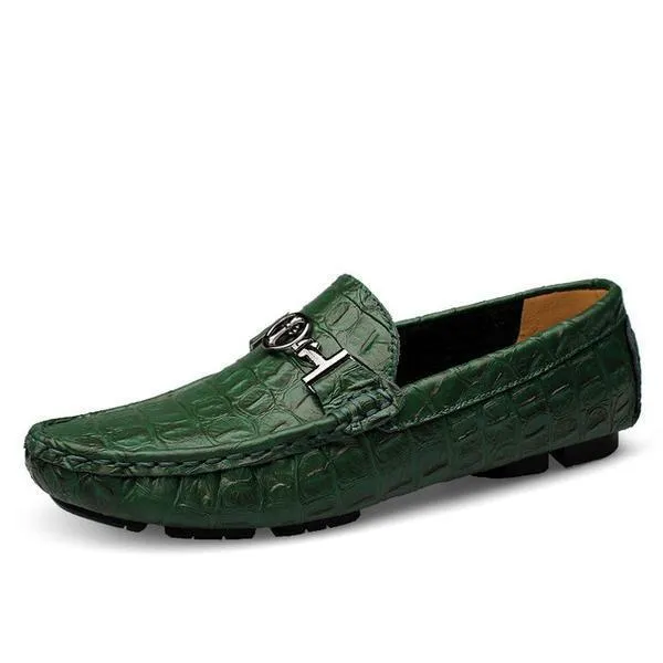 Alligator Soft Leather Loafers Men Shoes