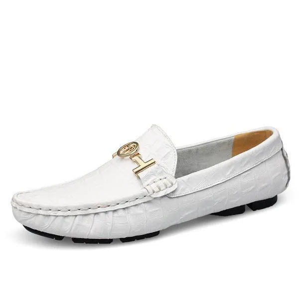 Alligator Soft Leather Loafers Men Shoes