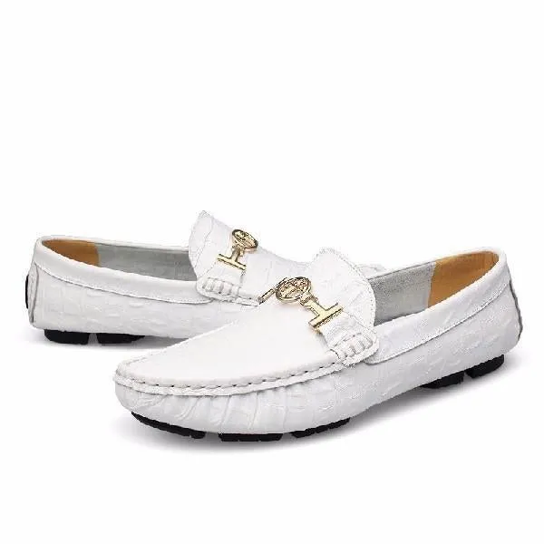 Alligator Soft Leather Loafers Men Shoes