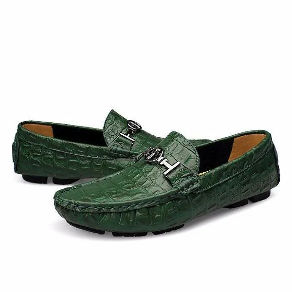 Alligator Soft Leather Loafers Men Shoes