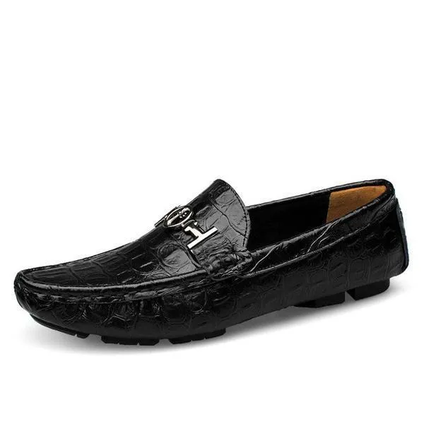 Alligator Soft Leather Loafers Men Shoes