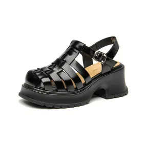 BeauToday Closed Toe Gladiator Fisherman Sandals with Platform Heels