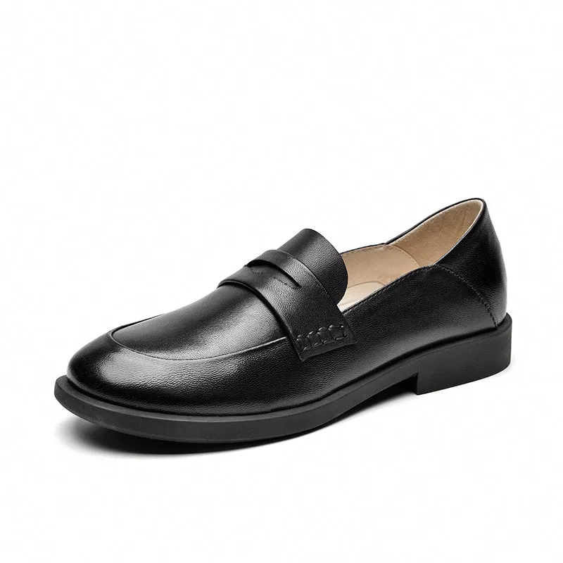 BeauToday Leather Penny Loafers for Women