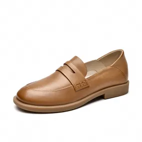 BeauToday Leather Penny Loafers for Women