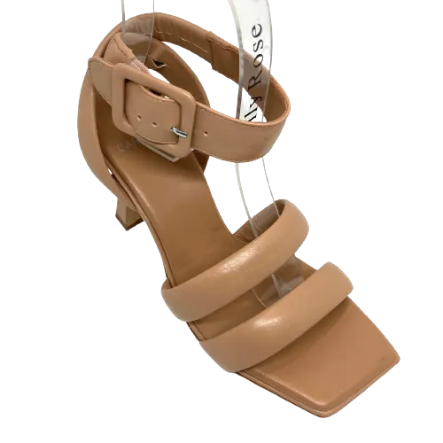 Carrano Ankle Strap Heels  -  Toast