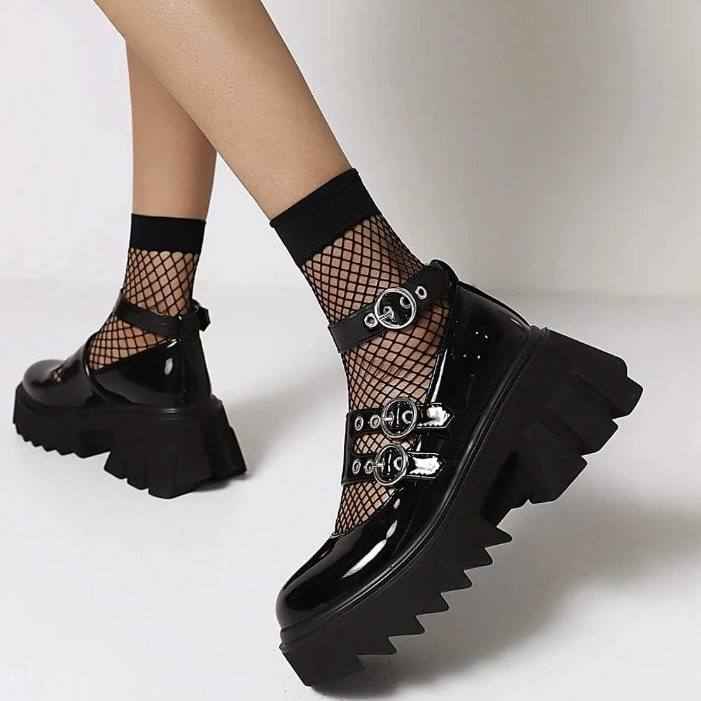 Ciuyurra Stylish Women Gothic Shoes Platform