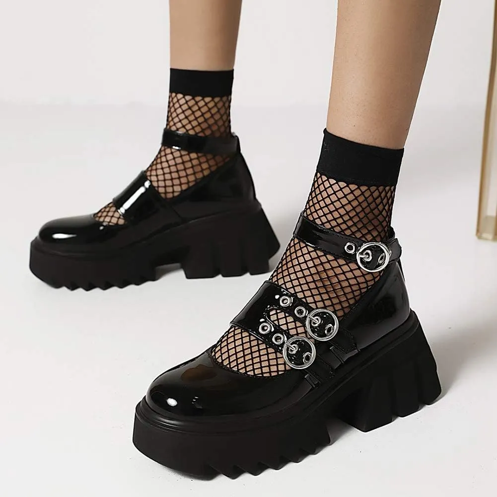 Ciuyurra Stylish Women Gothic Shoes Platform