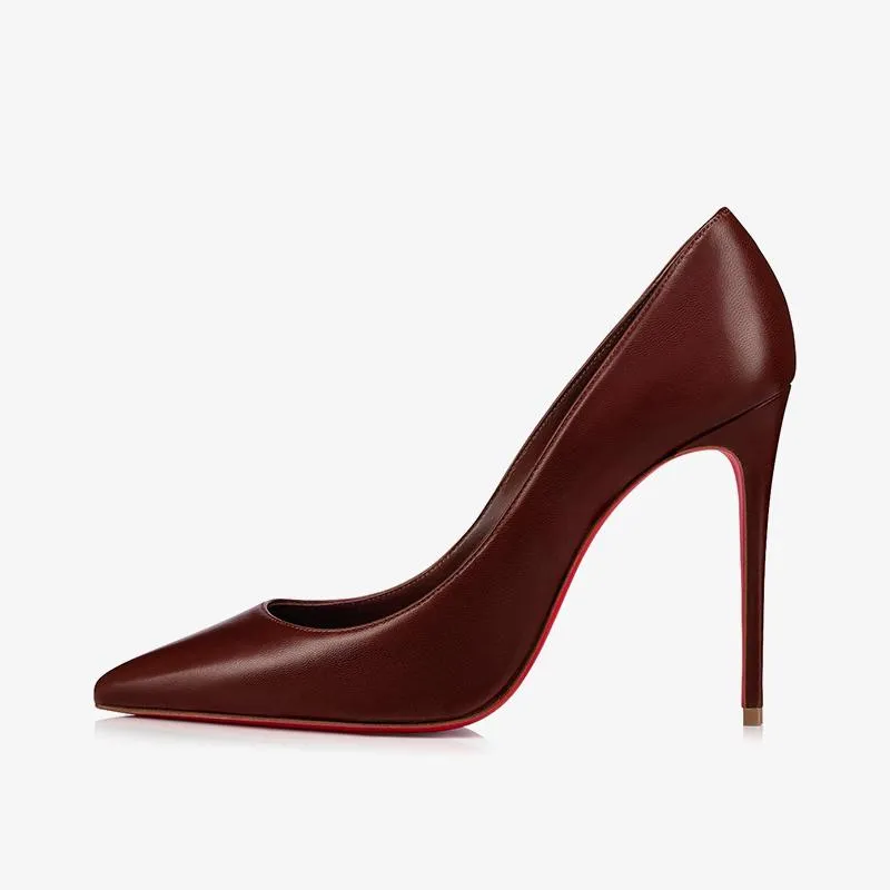 Elegant Nude Leather Stiletto Pumps