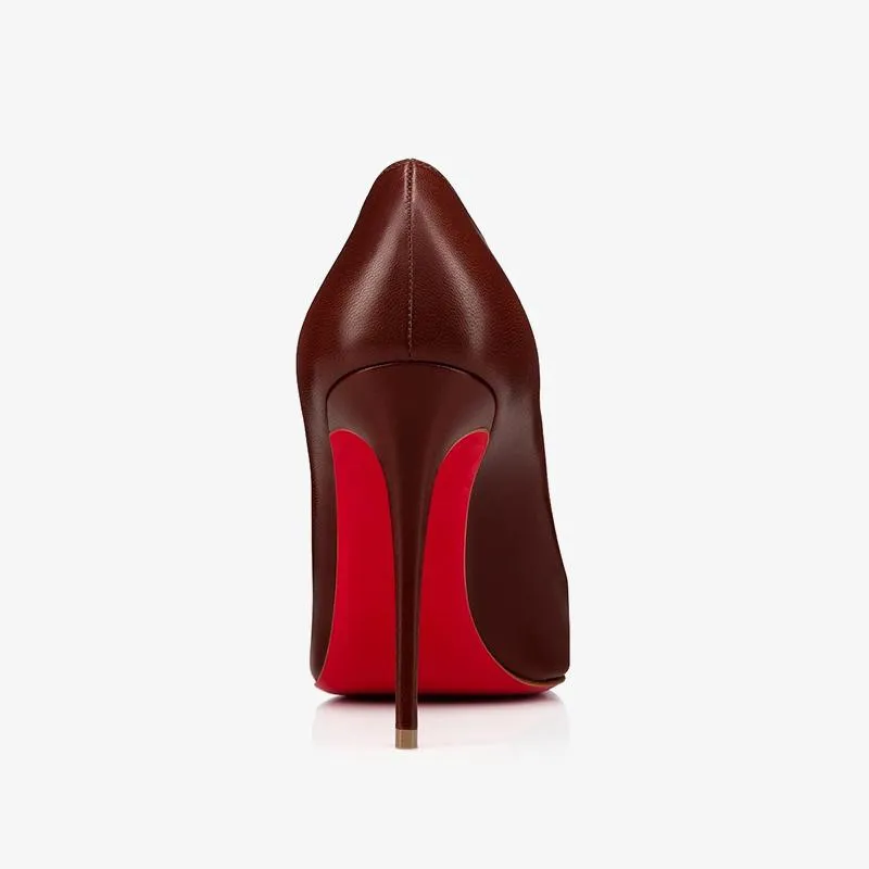 Elegant Nude Leather Stiletto Pumps