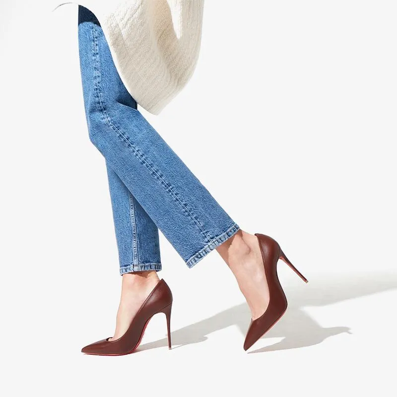 Elegant Nude Leather Stiletto Pumps