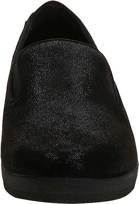 FitFlop Superskate All Black Leather Slip On Rounded Toe Flat Fashion Loafers