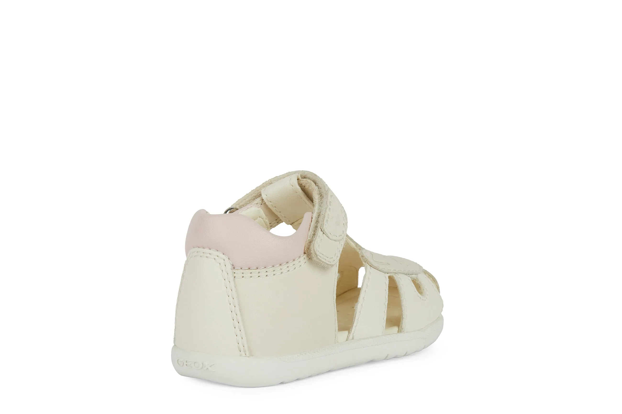 Geox Macchia Girls Light Ivory Kitten Closed Toe Sandal