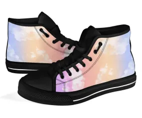 High Top Sneakers - Cloudy (Black) | Custom Sneakers Women, Custom Women's Sneakers, Customized Sneakers, Woman's Colorful Sneakers