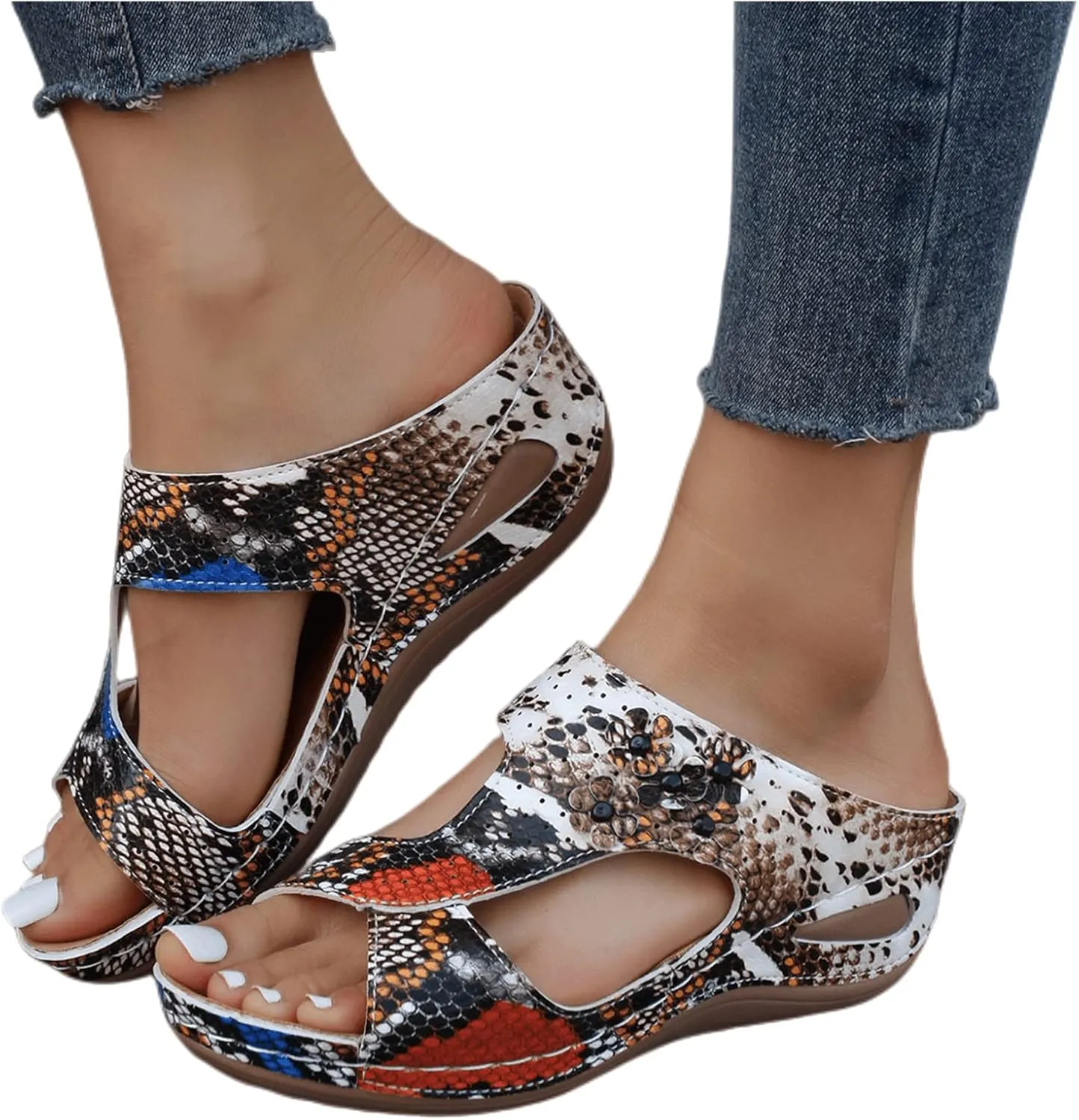 Ladmiple Summer Sandals For Women 2023 Trendy Dressy Orthopedic Flip Flops with Arch Support Slip on Walking Shoes