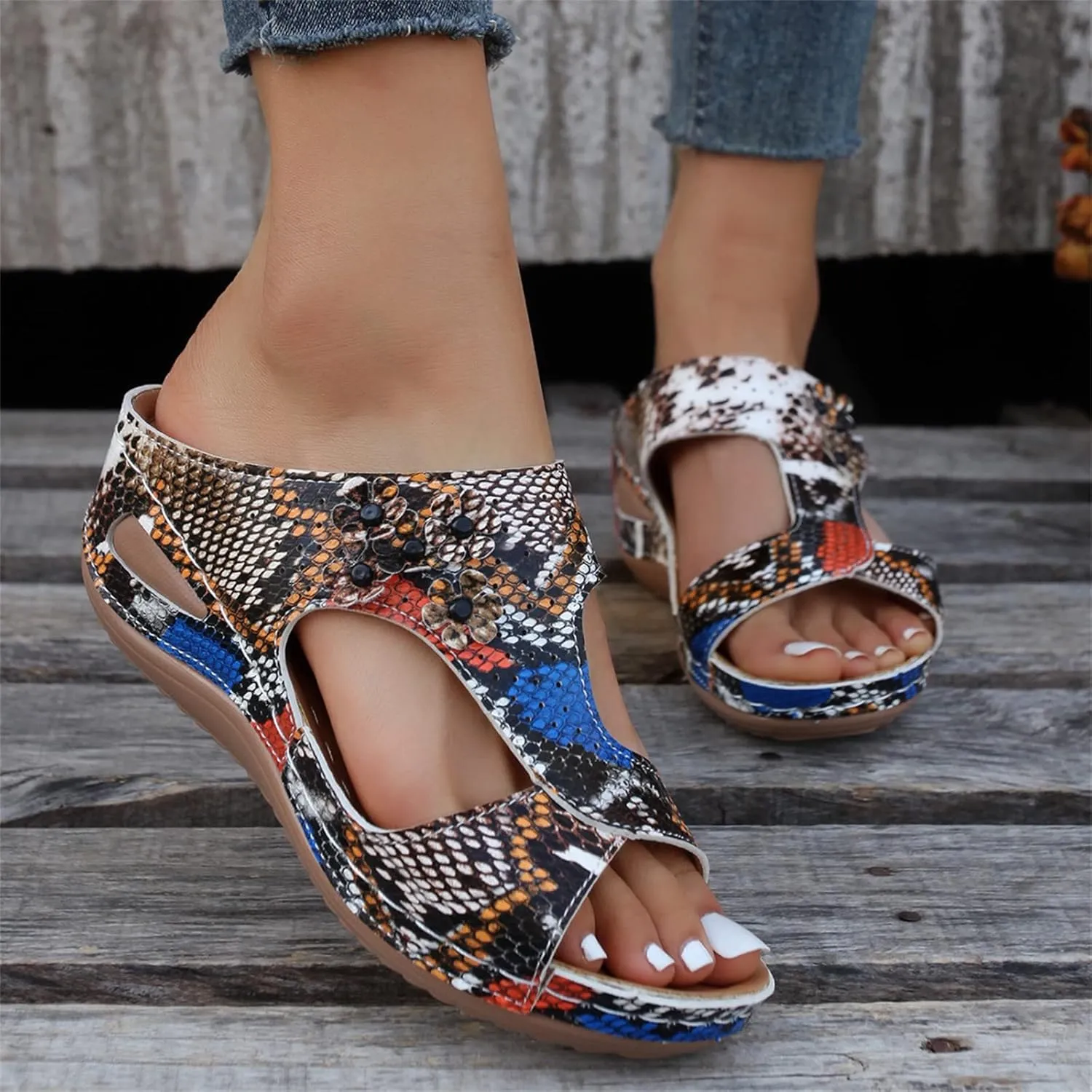Ladmiple Summer Sandals For Women 2023 Trendy Dressy Orthopedic Flip Flops with Arch Support Slip on Walking Shoes
