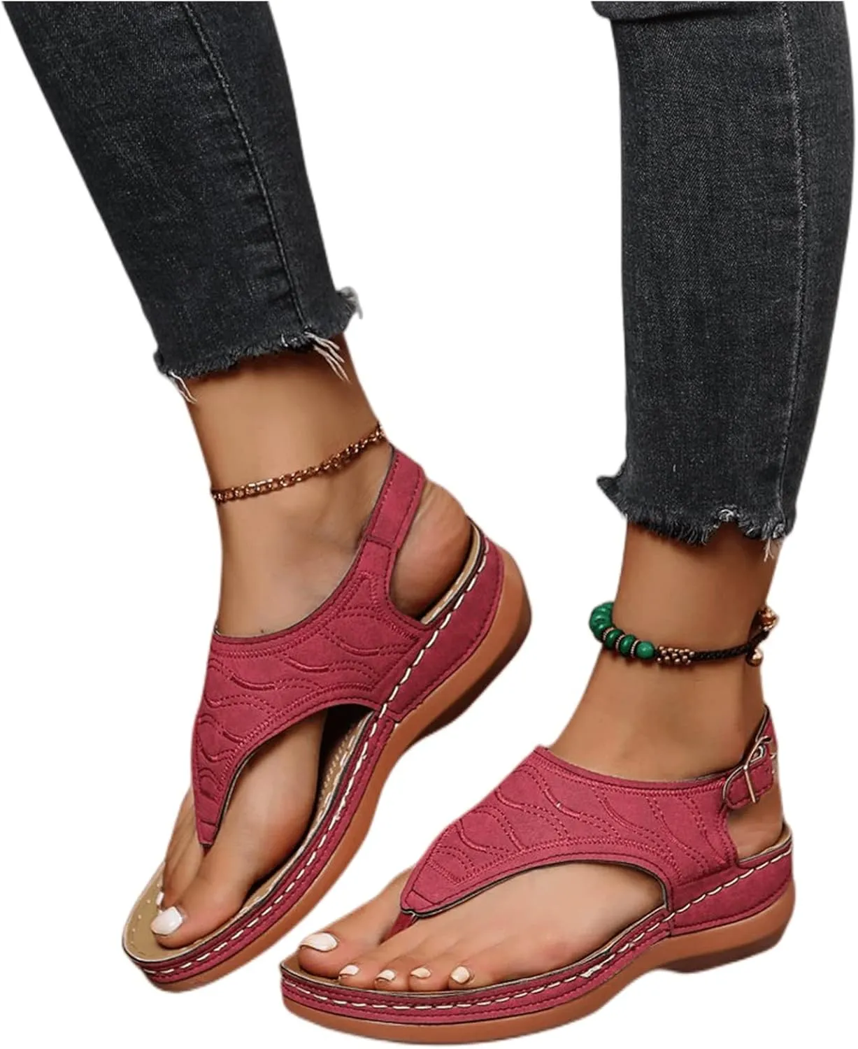 Ladmiple Summer Sandals For Women 2023 Trendy Dressy Orthotic Flip Flops Slip On Orthopedic Slippers with Arch Support
