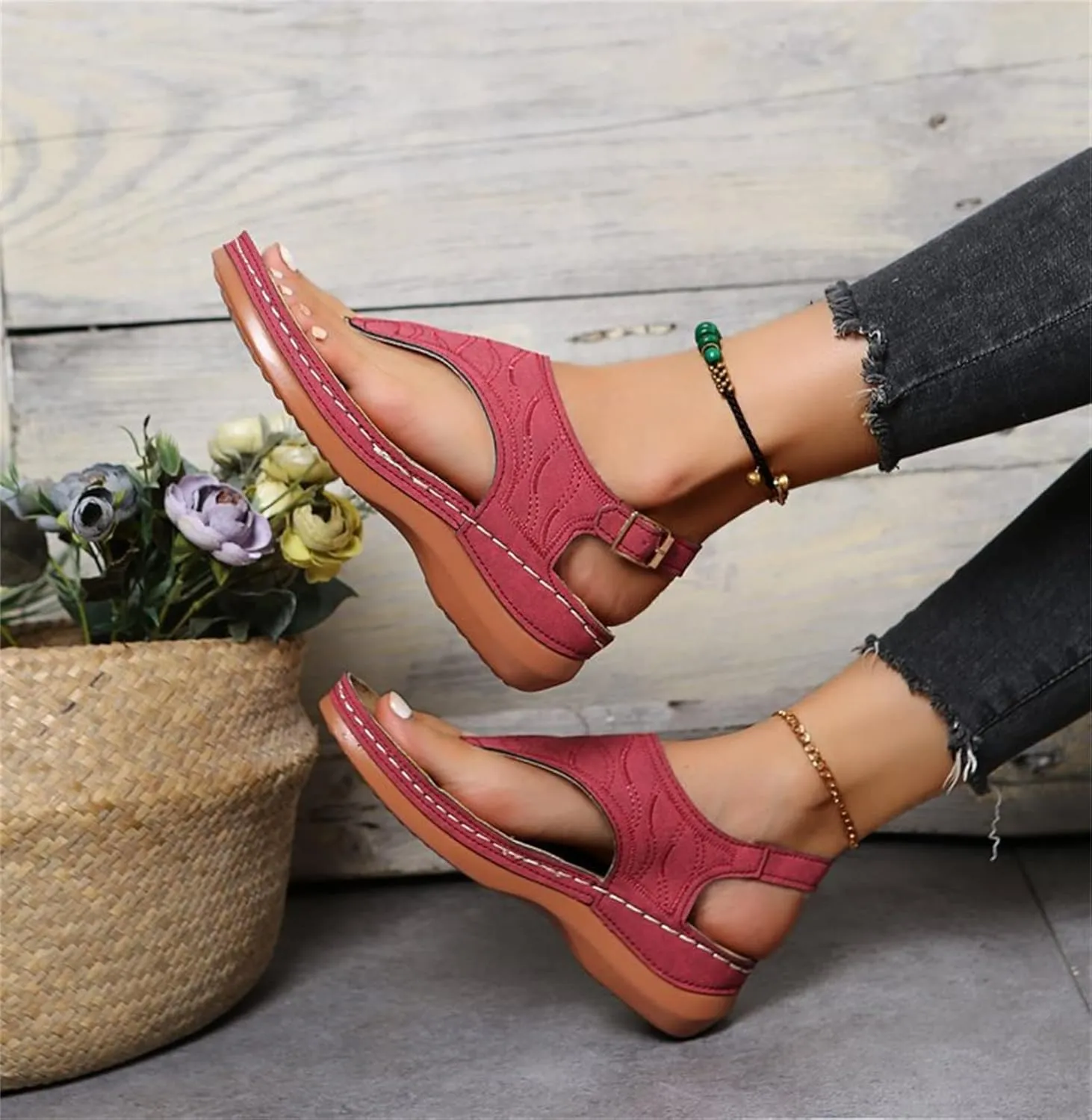 Ladmiple Summer Sandals For Women 2023 Trendy Dressy Orthotic Flip Flops Slip On Orthopedic Slippers with Arch Support