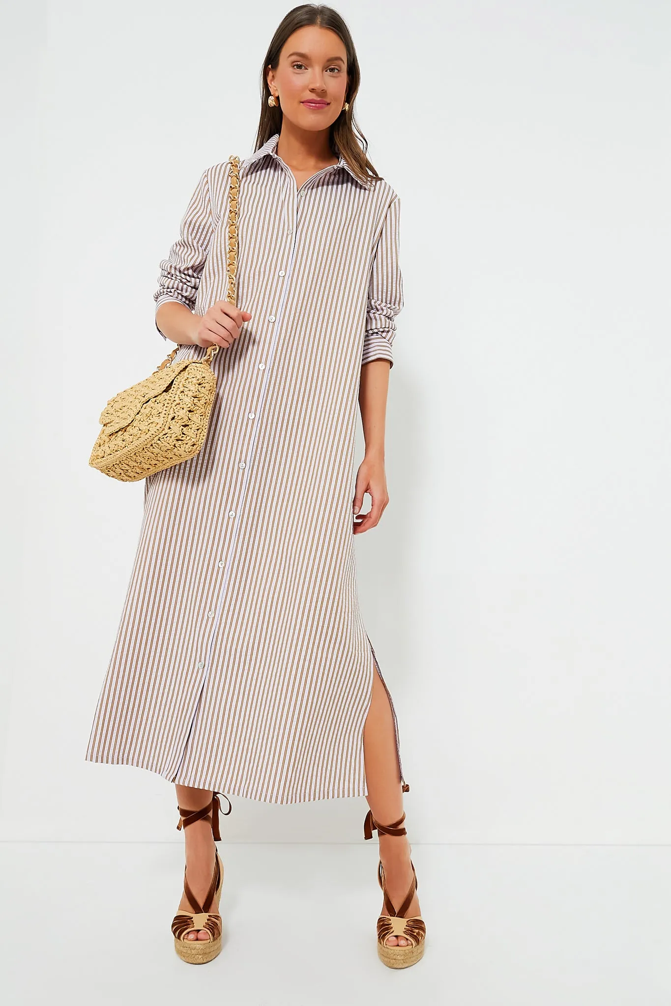 Lilac Stripe Seersucker Griffin Dress