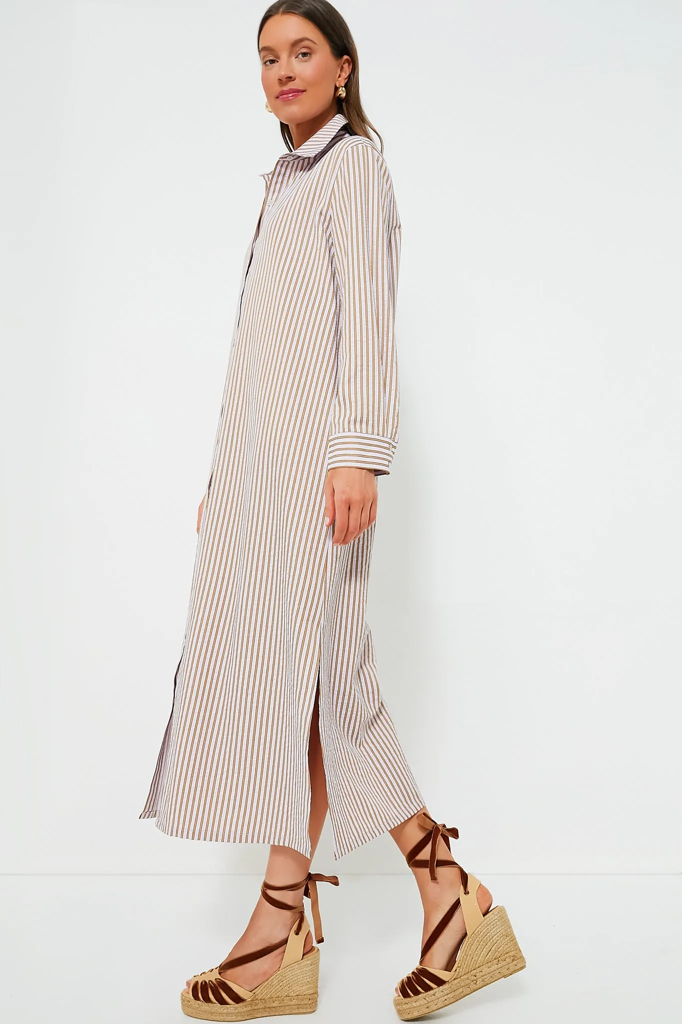 Lilac Stripe Seersucker Griffin Dress