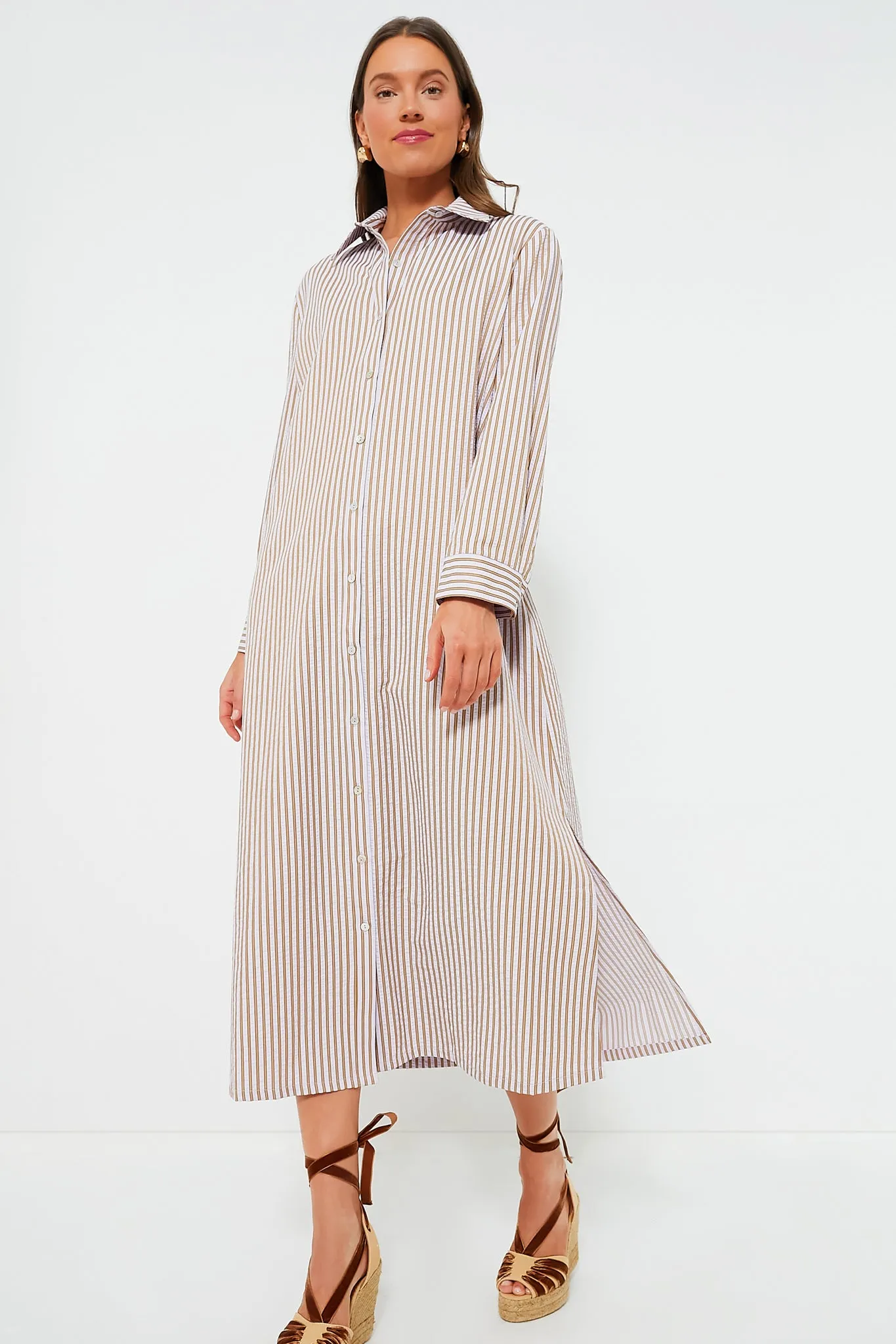 Lilac Stripe Seersucker Griffin Dress