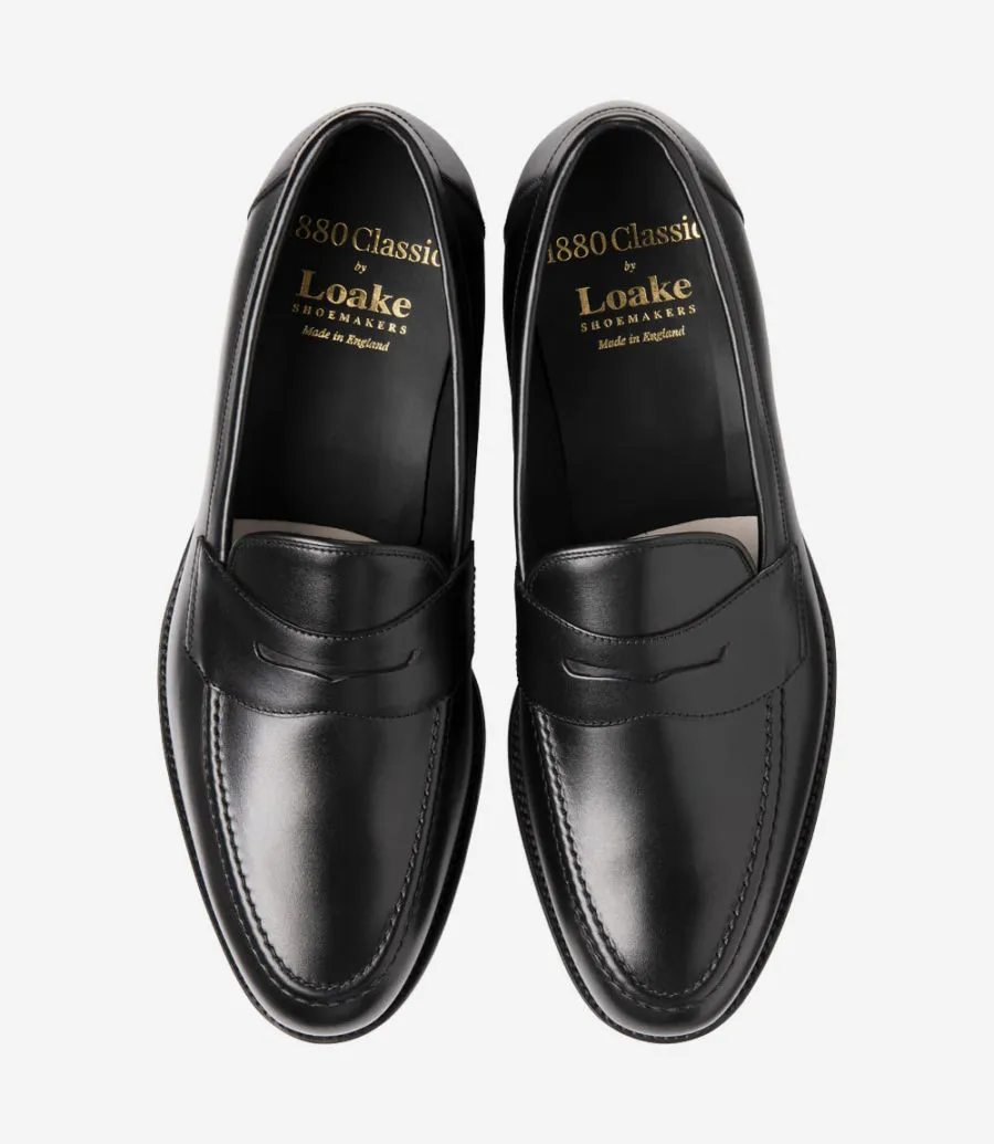 Loake Men's Hornbeam Leather Loafer Shoes Black