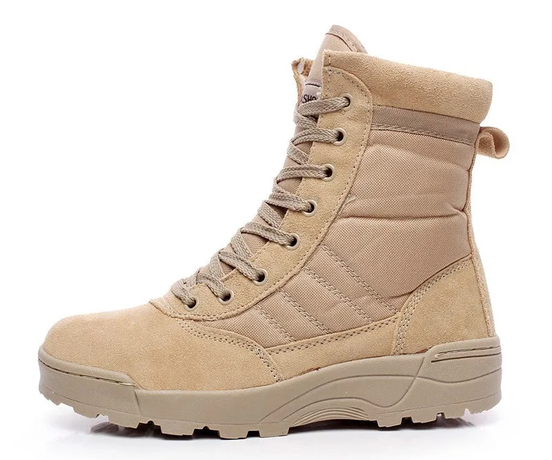 Men's Comfortable Solid Color Army High Boots