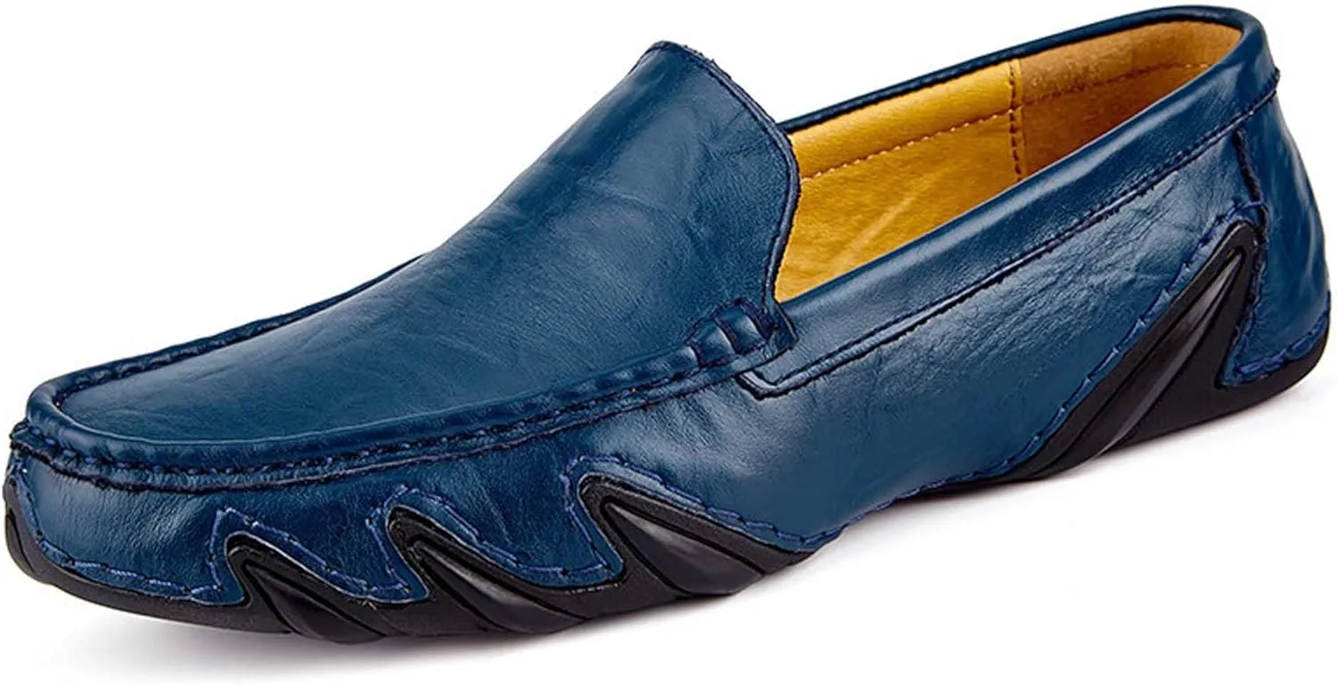 Men's Fashion Penny Loafers,Premium Leather Men's Loafers,Flat Loafers,Walking Shoes,Driving Shoes,Stylish Eight Paw Shape Sole,Upper Old Design,Soft and Lightweight
