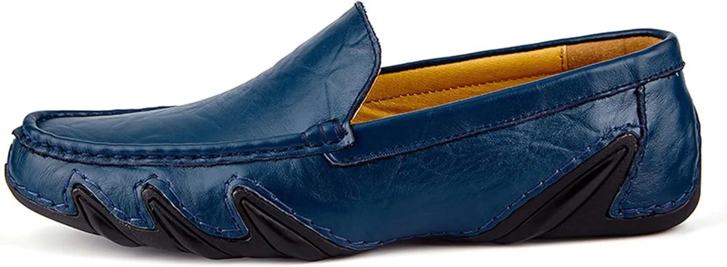 Men's Fashion Penny Loafers,Premium Leather Men's Loafers,Flat Loafers,Walking Shoes,Driving Shoes,Stylish Eight Paw Shape Sole,Upper Old Design,Soft and Lightweight