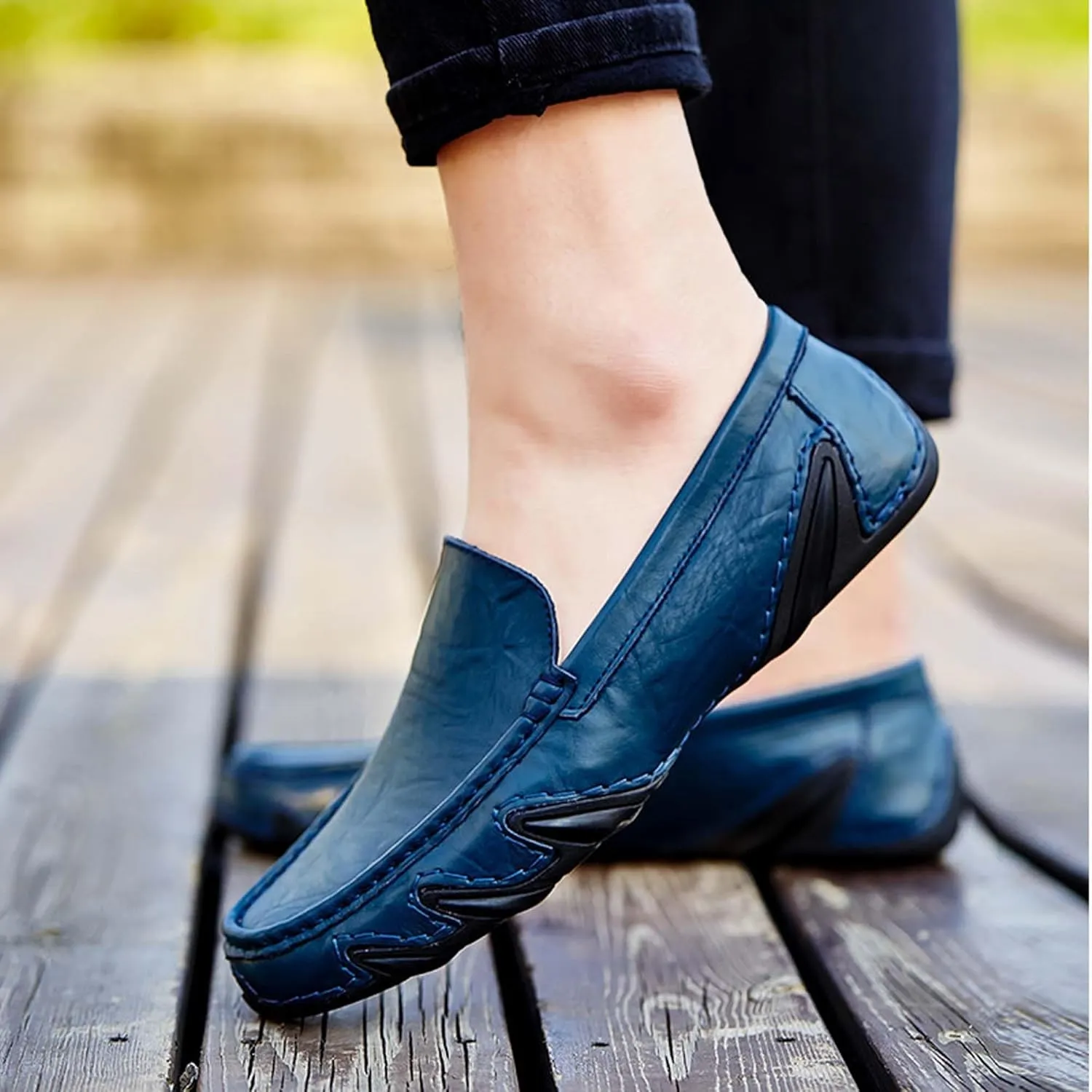 Men's Fashion Penny Loafers,Premium Leather Men's Loafers,Flat Loafers,Walking Shoes,Driving Shoes,Stylish Eight Paw Shape Sole,Upper Old Design,Soft and Lightweight