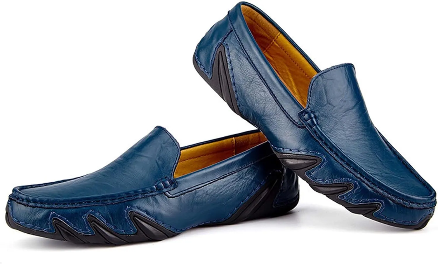 Men's Fashion Penny Loafers,Premium Leather Men's Loafers,Flat Loafers,Walking Shoes,Driving Shoes,Stylish Eight Paw Shape Sole,Upper Old Design,Soft and Lightweight