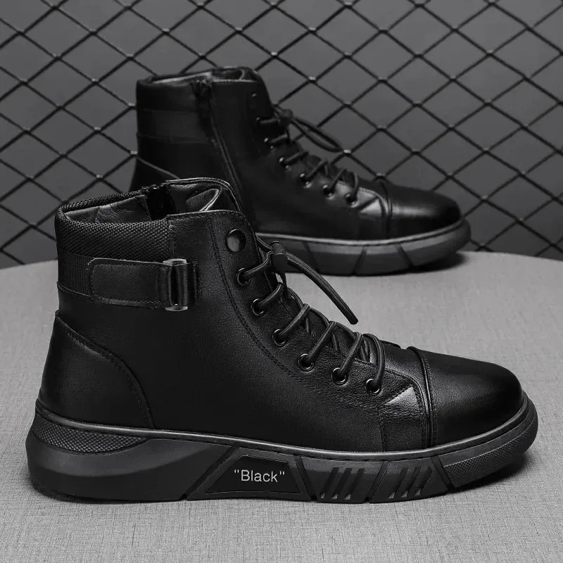 Men's Motorcycle Comfortable Platform Boots