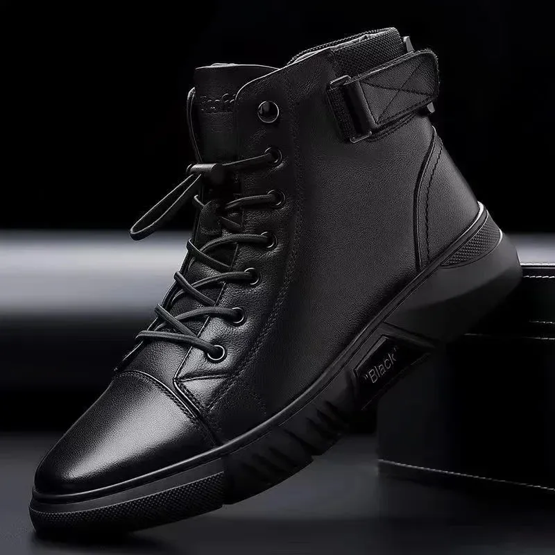 Men's Motorcycle Comfortable Platform Boots