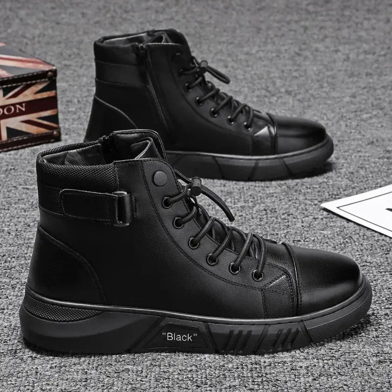 Men's Motorcycle Comfortable Platform Boots
