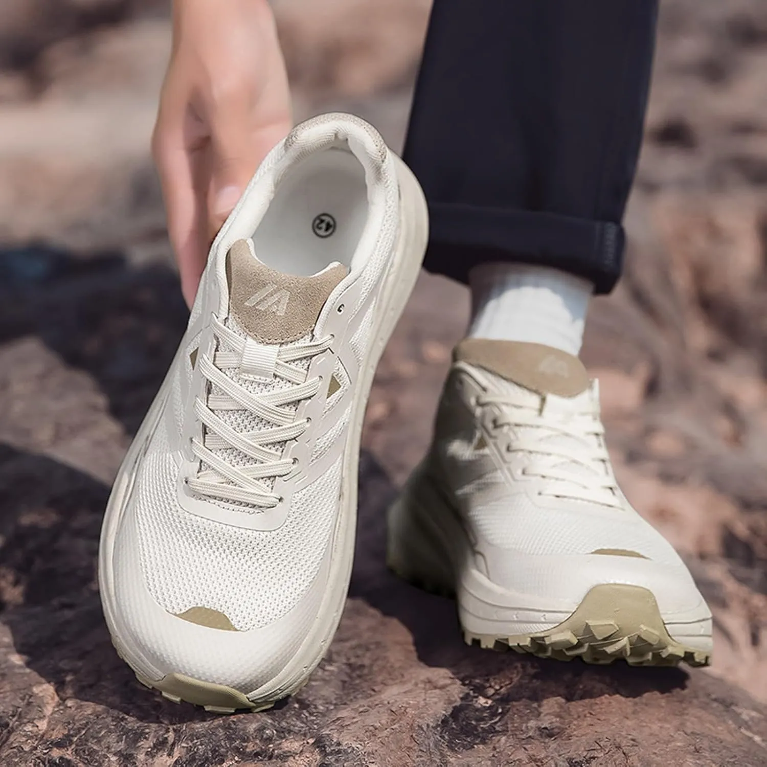 Men's Spring and Summer Fashion Mesh Lace Up Inside Increase 5cm Sneakers Comfortable Breathable Mens Sneaker Slippers