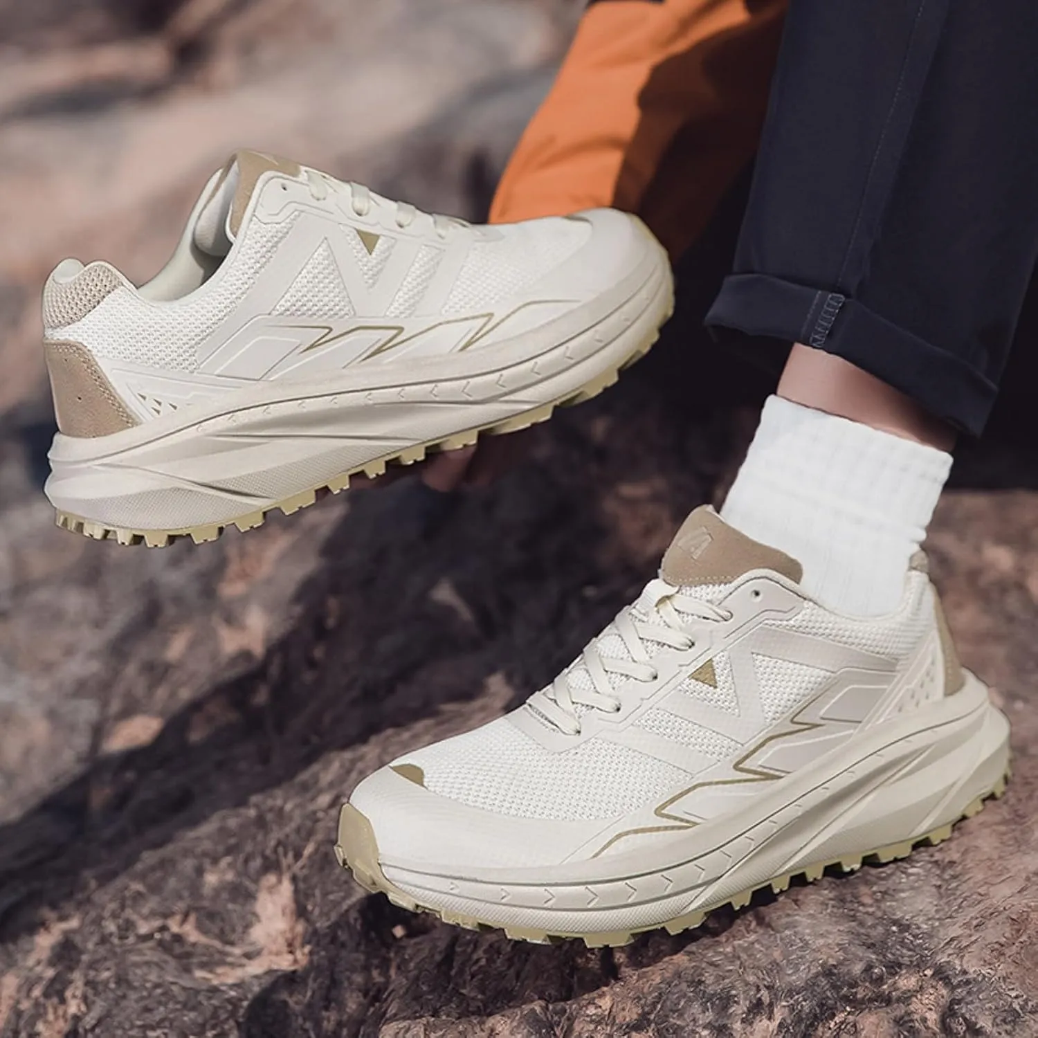 Men's Spring and Summer Fashion Mesh Lace Up Inside Increase 5cm Sneakers Comfortable Breathable Mens Sneaker Slippers