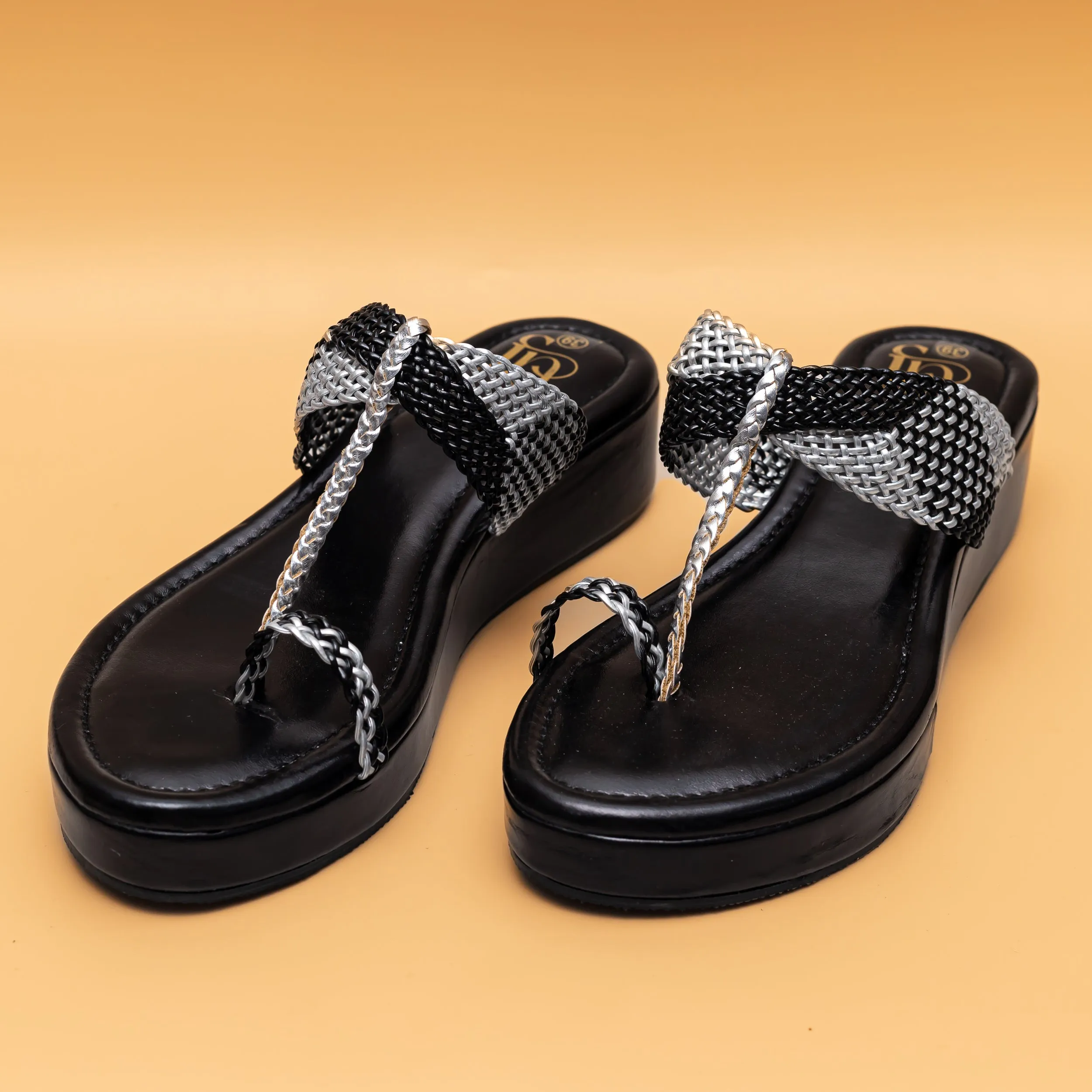 Mesh Kolhapuri Platform - Black