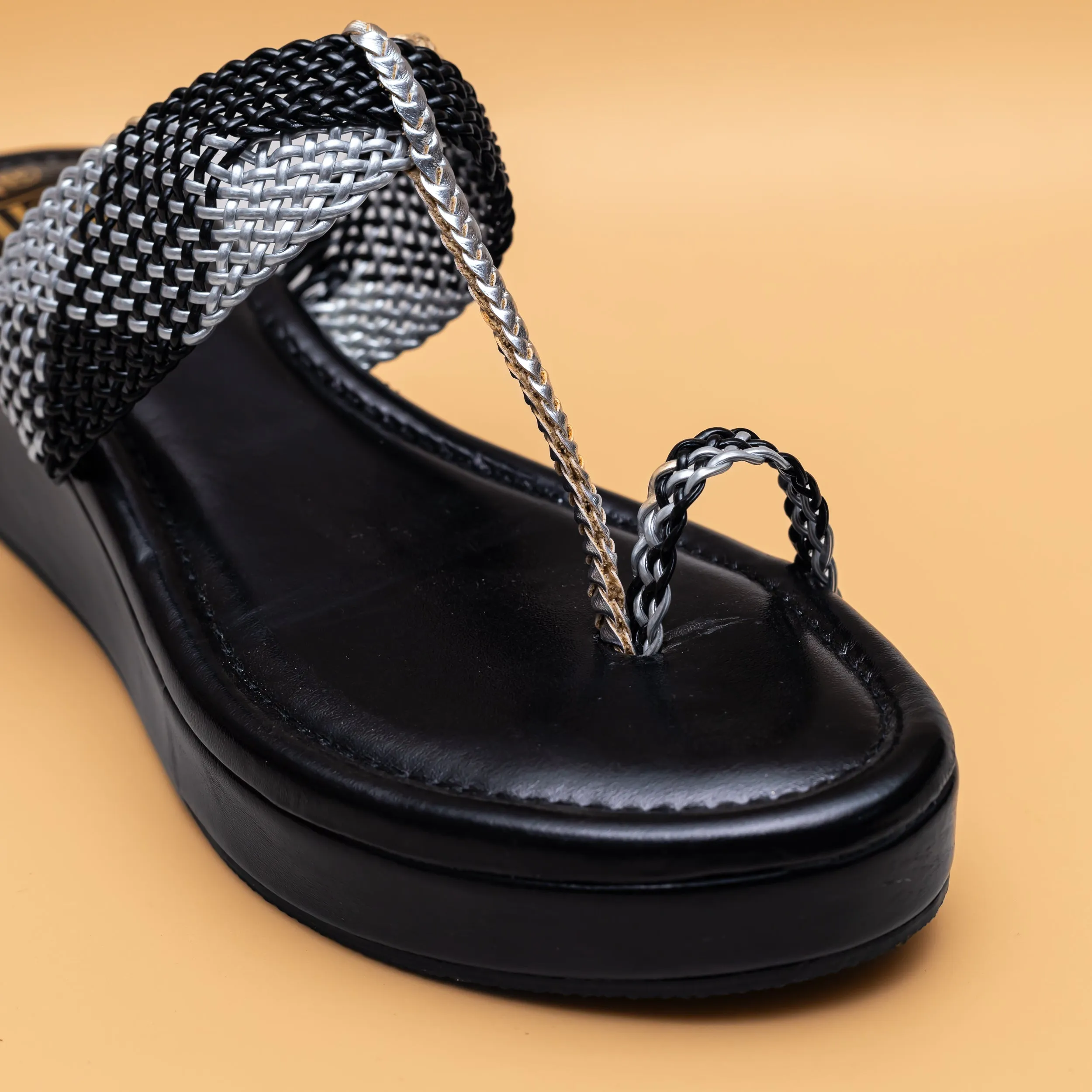 Mesh Kolhapuri Platform - Black