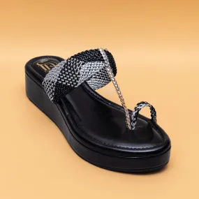 Mesh Kolhapuri Platform - Black