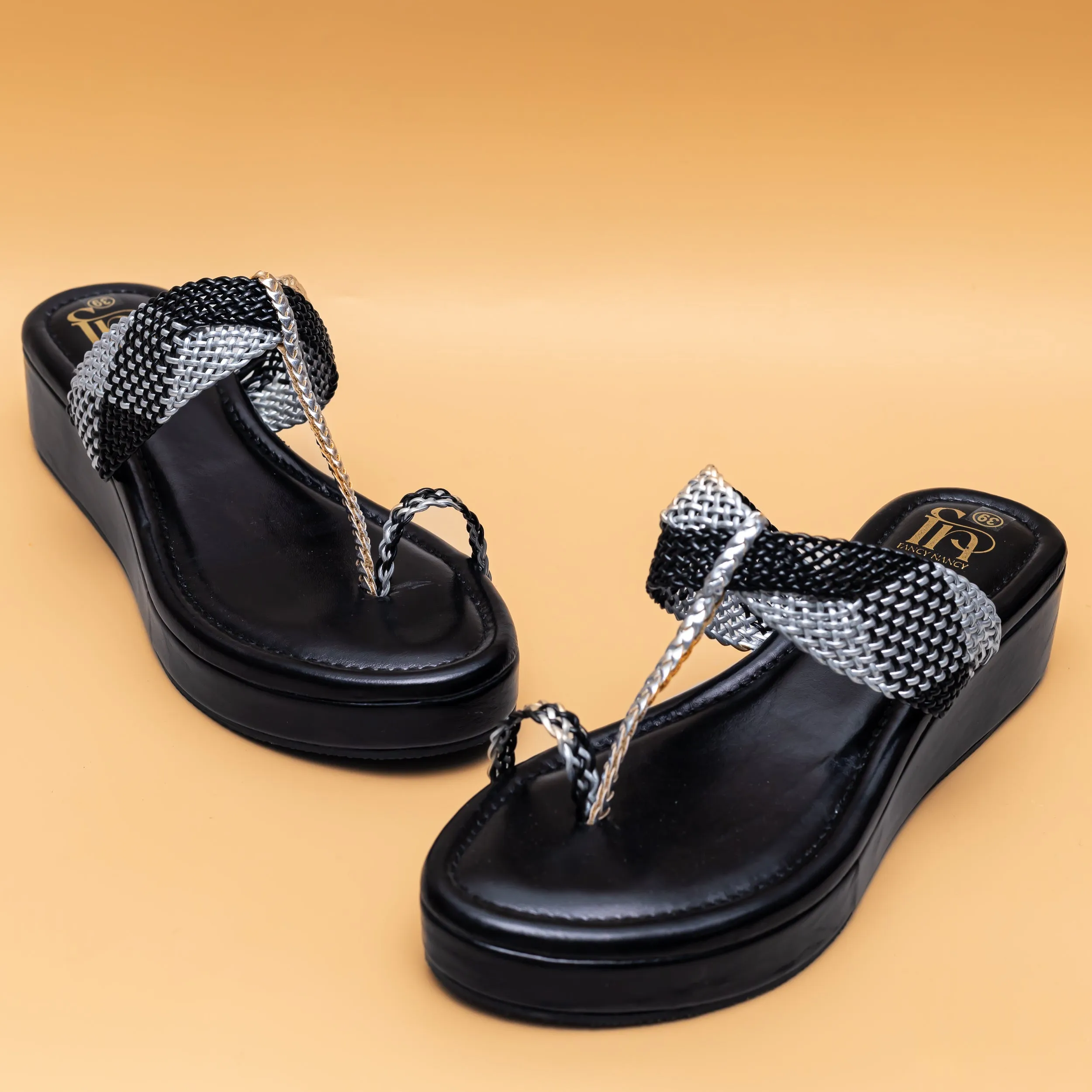 Mesh Kolhapuri Platform - Black
