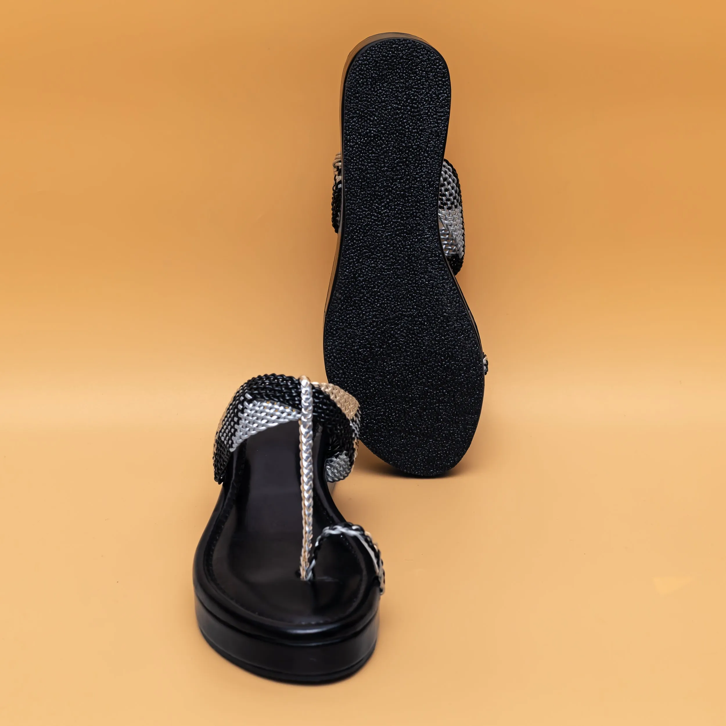 Mesh Kolhapuri Platform - Black