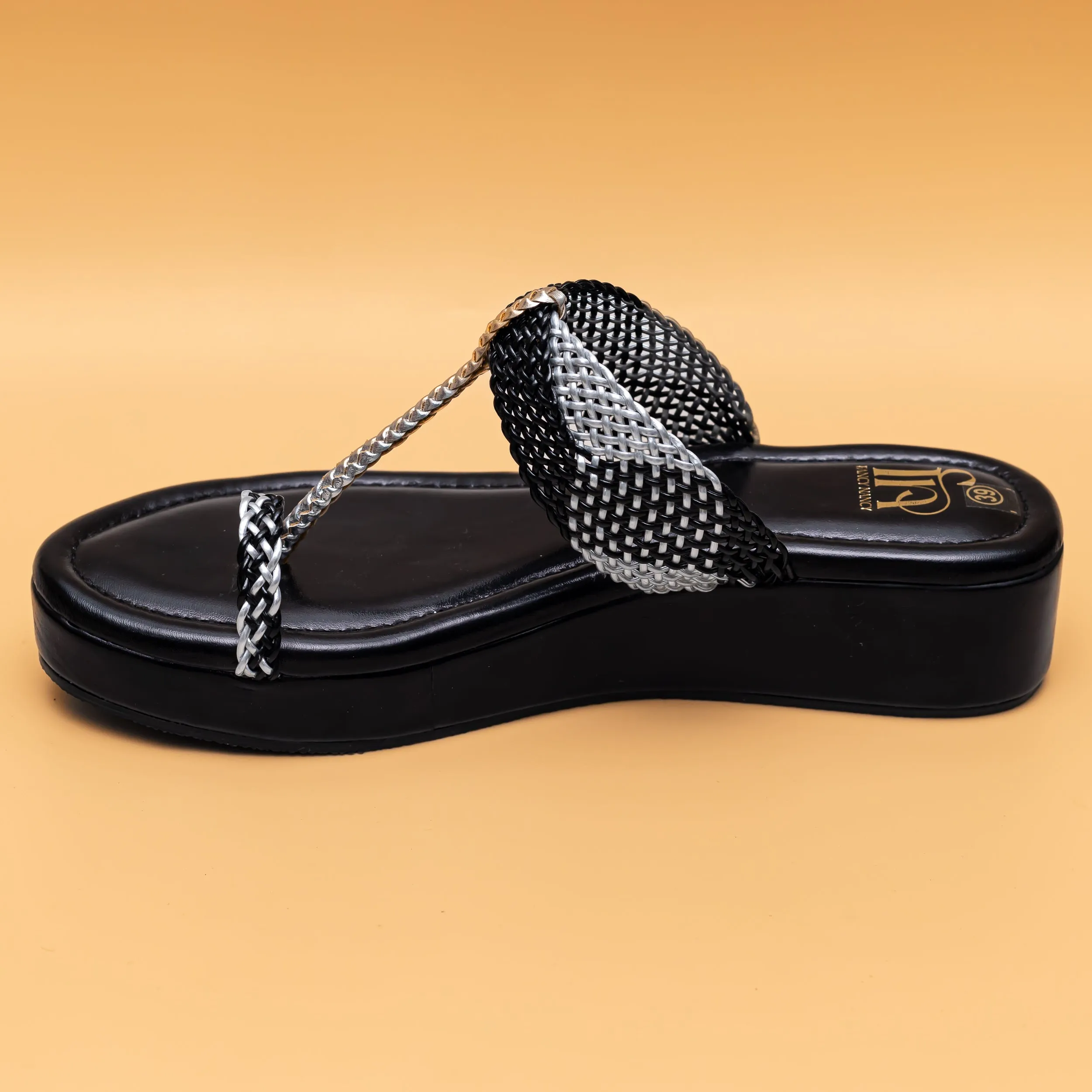 Mesh Kolhapuri Platform - Black