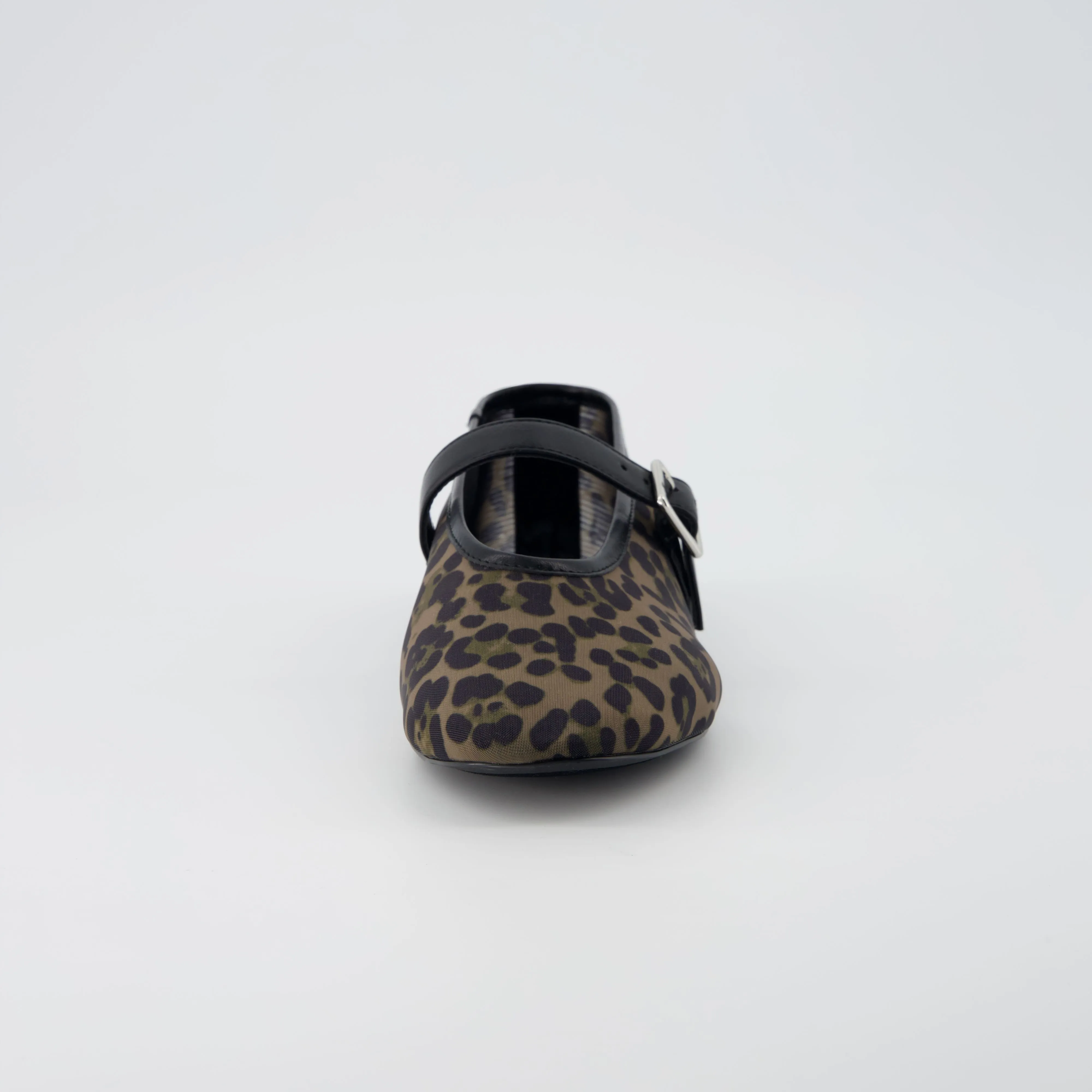 Moma Leopard Print Mary Jane Flat
