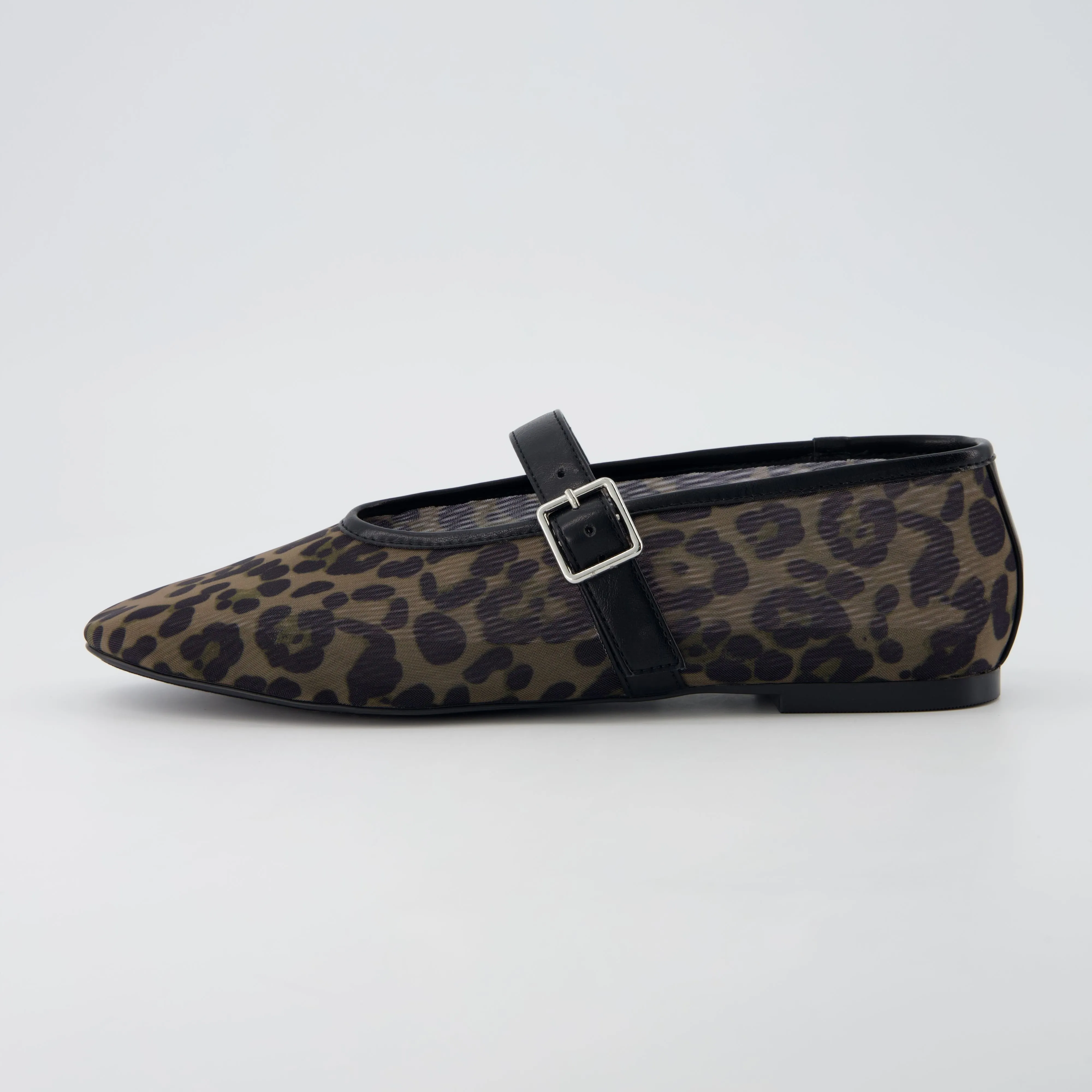 Moma Leopard Print Mary Jane Flat
