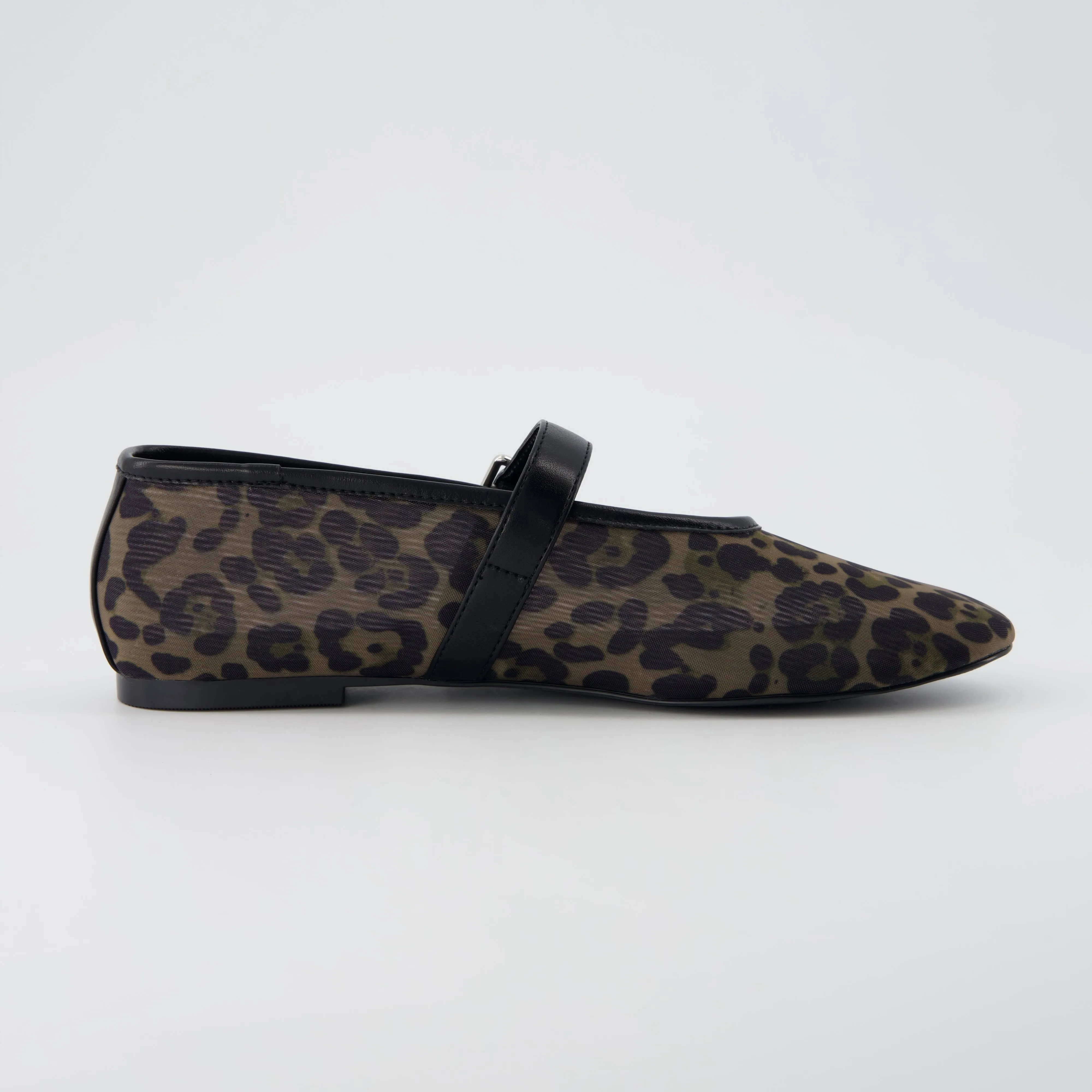 Moma Leopard Print Mary Jane Flat