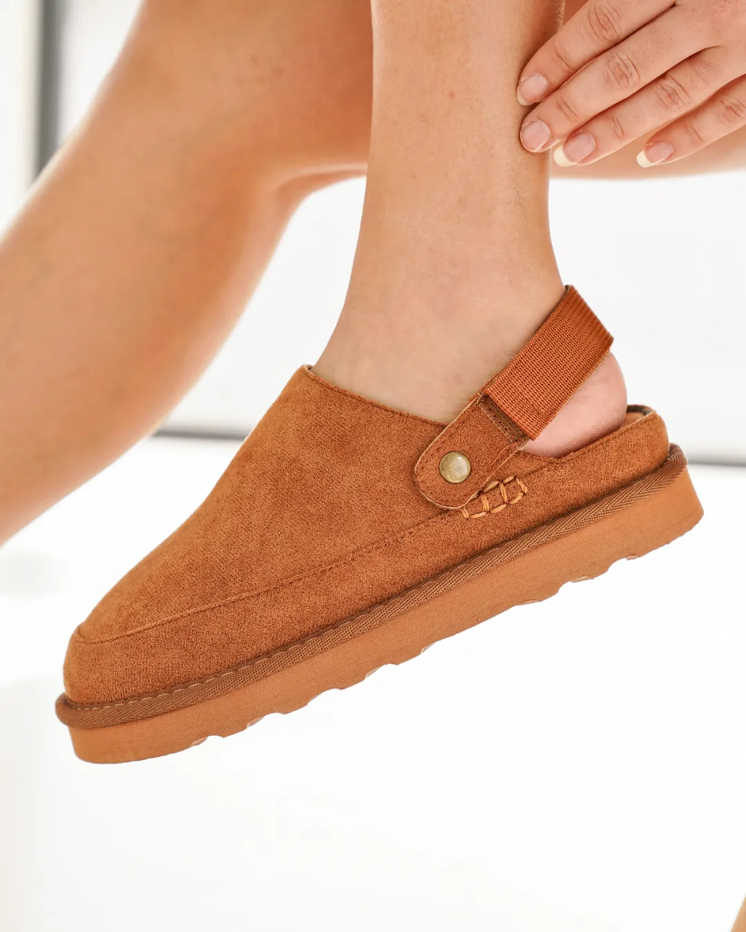 Mules femme compensées camel - Kamila
