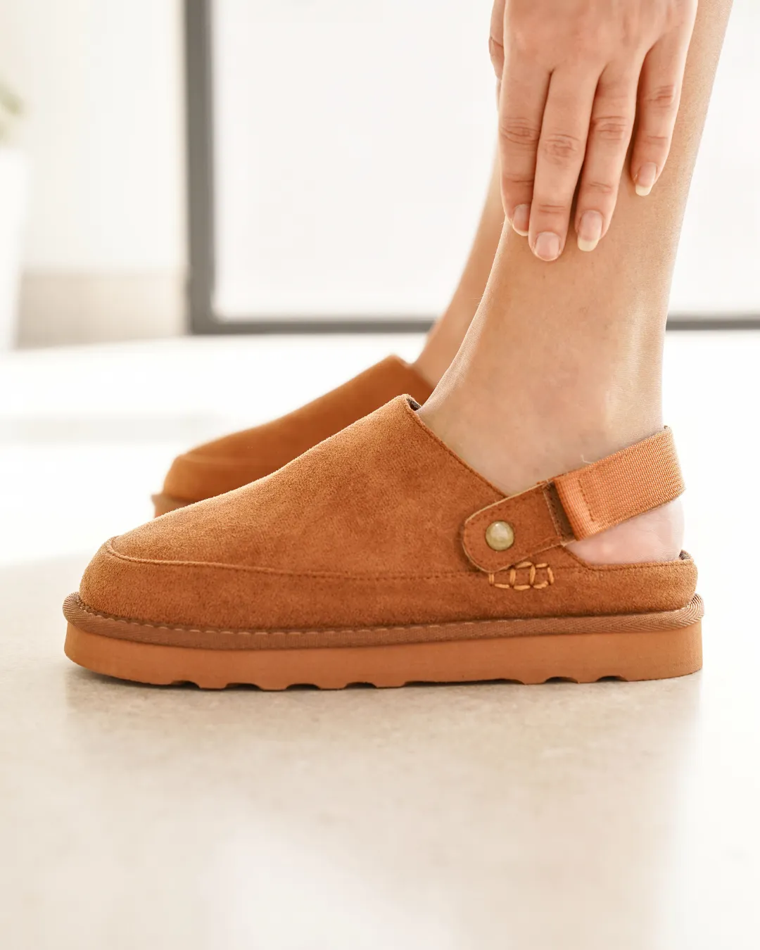 Mules femme compensées camel - Kamila