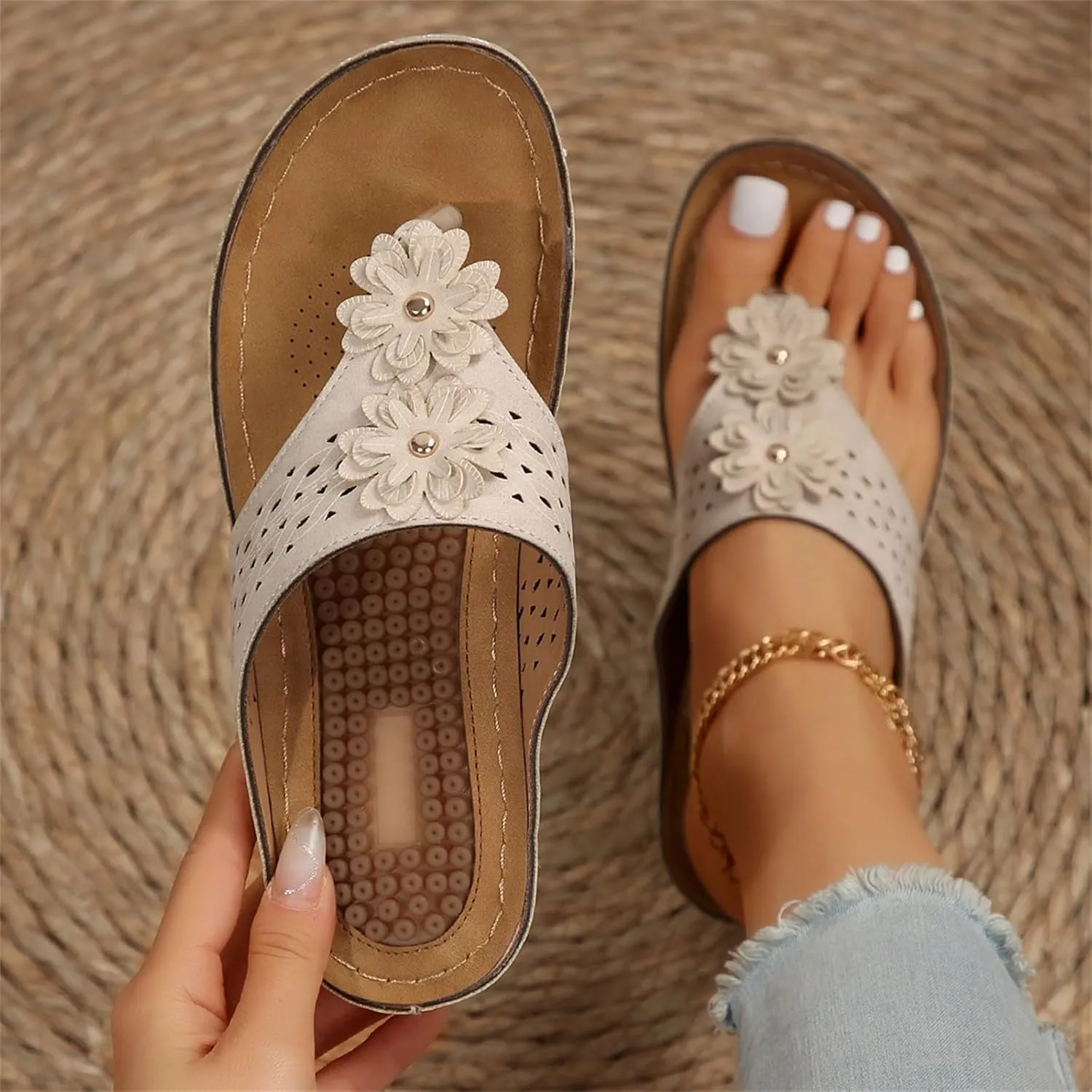 Orthopedic Sandals for Womens 2025 Summer Casual Beach Vacation Shoes Trendy Comfortable Arch Support Sandal,