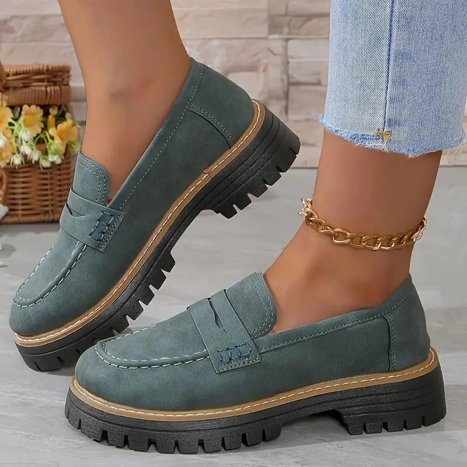 Orthoture-Orthopedic Platform Loafers for Women Casual Comfort Soft Orthoture Shoes Round Toe Flats Walking Shoes