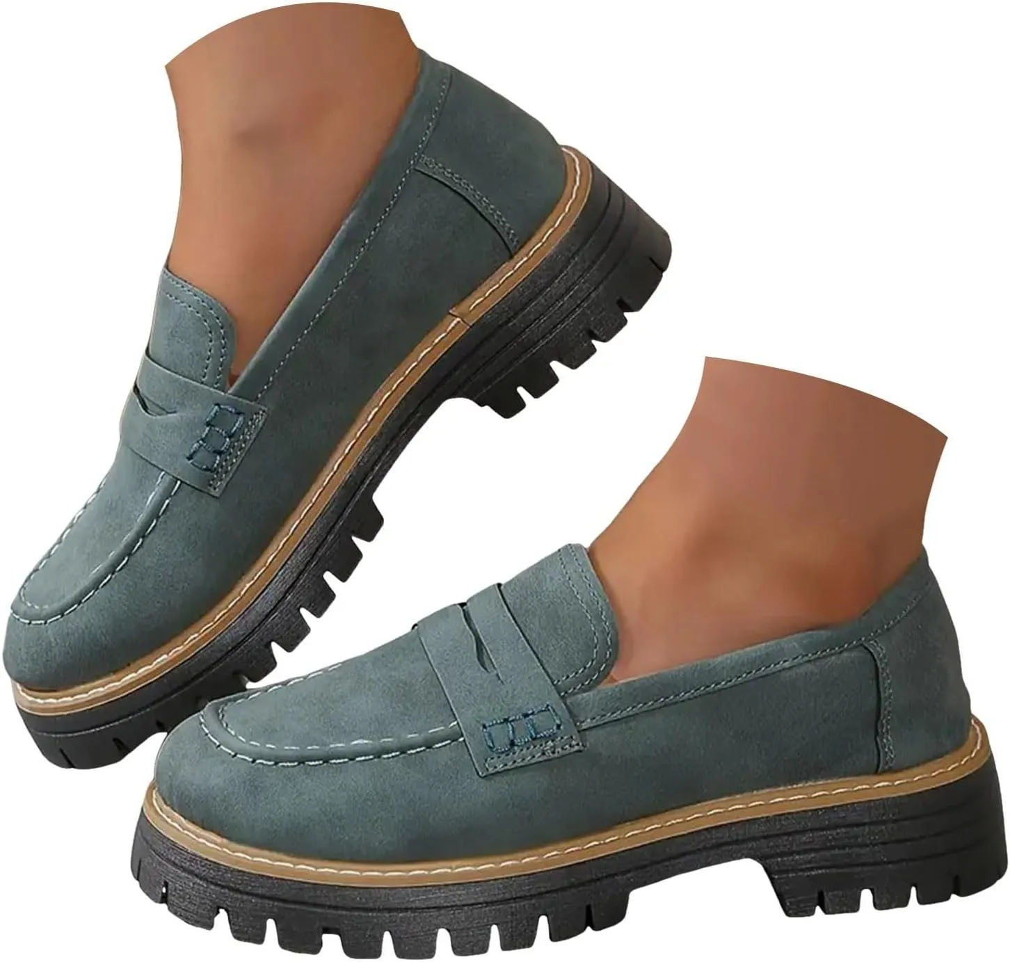 Orthoture-Orthopedic Platform Loafers for Women Casual Comfort Soft Orthoture Shoes Round Toe Flats Walking Shoes